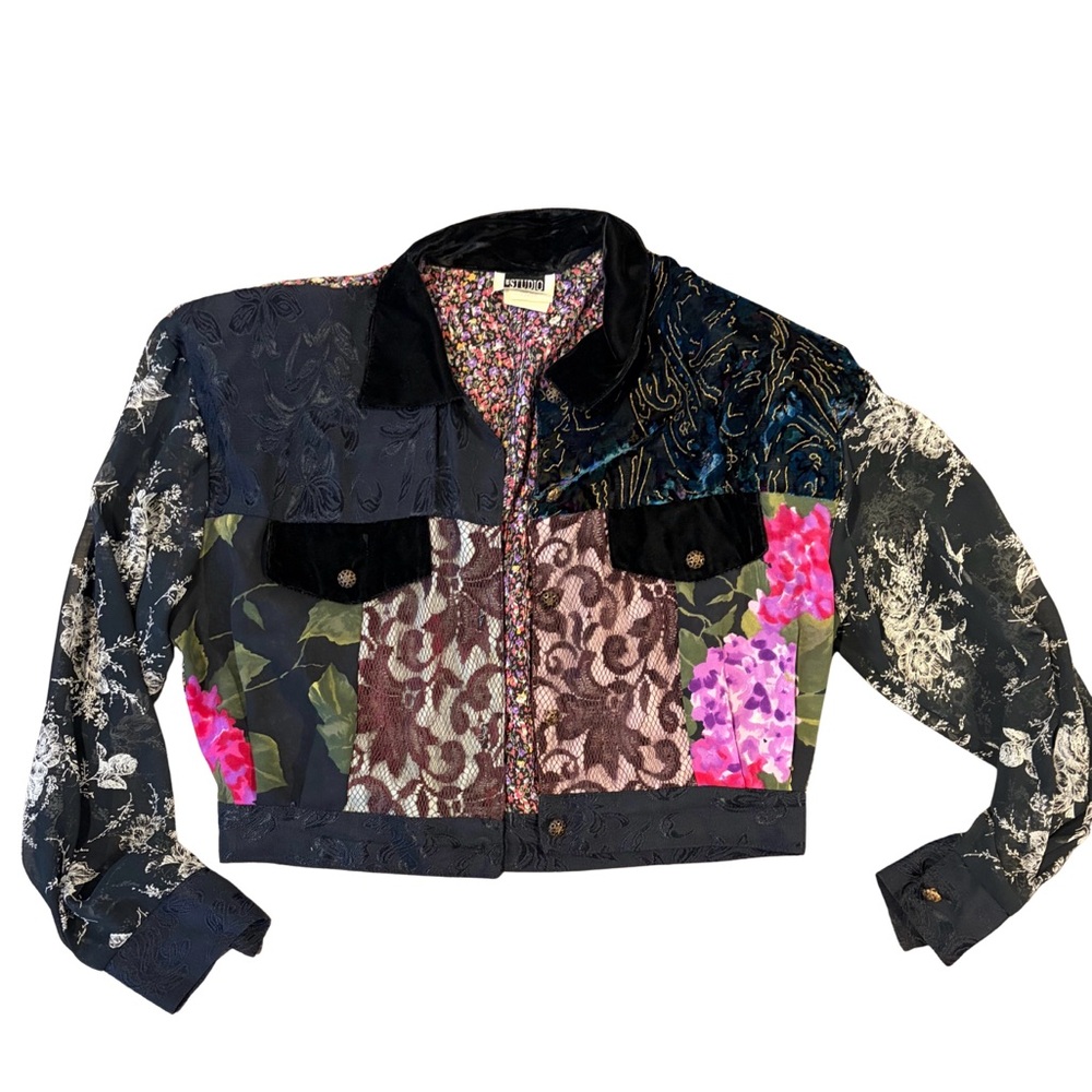 INC Vintage Women's Multicolor Patchwork Jacket